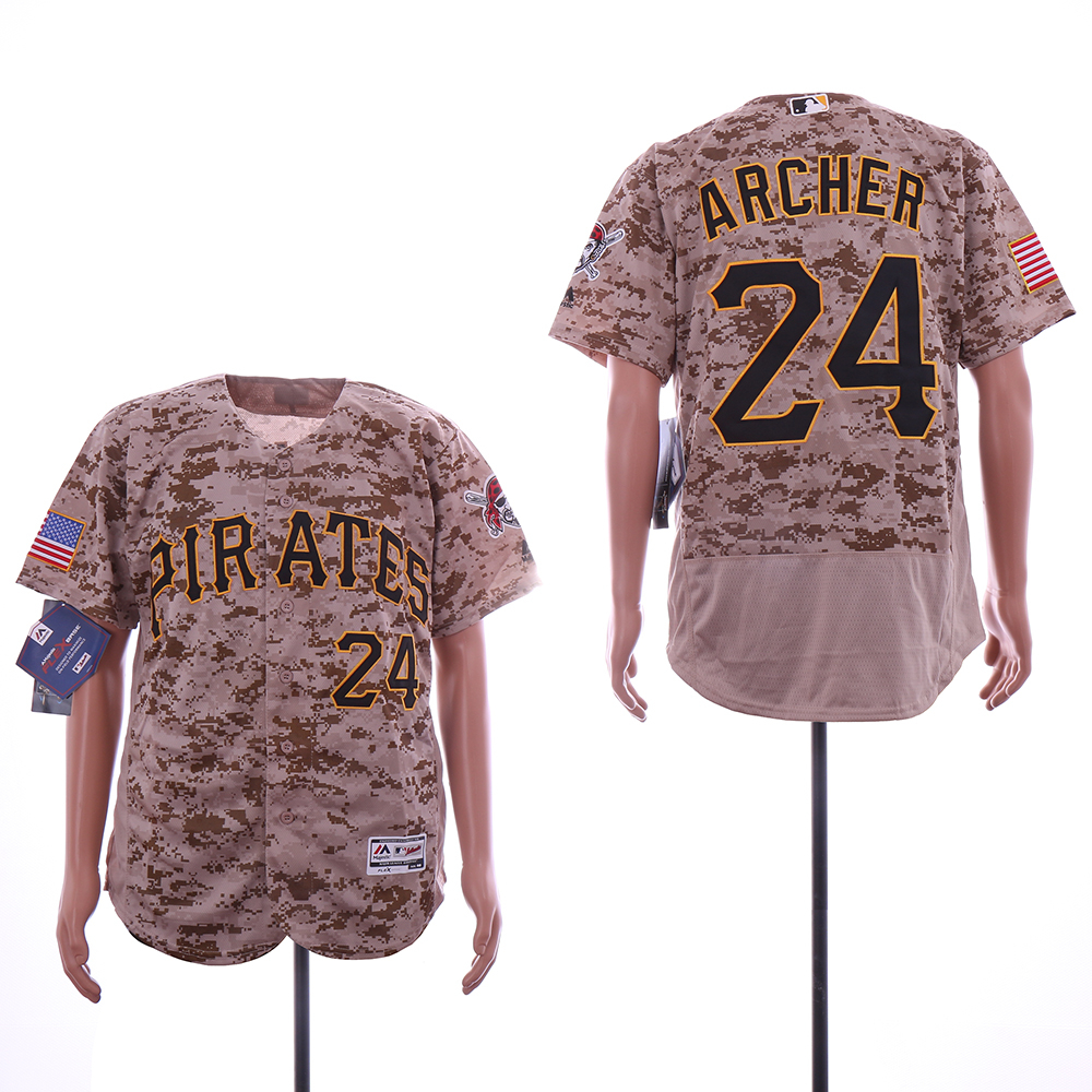 Men Pittsburgh Pirates #24 Archer Camo Elite MLB Jerseys